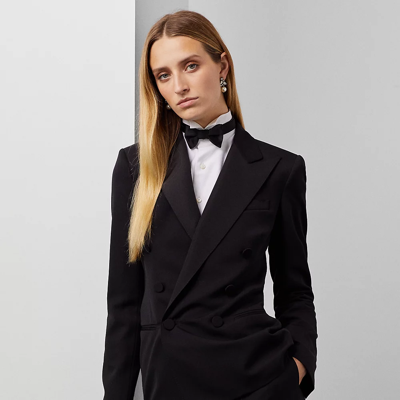 Polo Ralph Lauren Callahan Wool Barathea Tuxedo Jacket In Black
