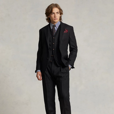 Ralph Lauren Polo Wool Sharkskin Suit In Charcoal Grey | ModeSens