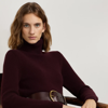 Ralph Lauren Cashmere Turtleneck Sweater In Bordeaux