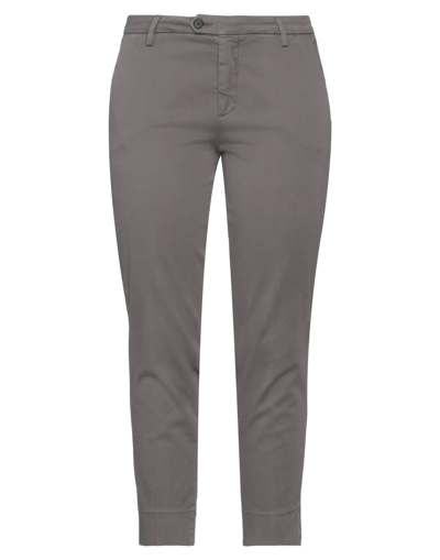 BONHEUR BONHEUR WOMAN PANTS GREY SIZE 32 COTTON, ELASTANE