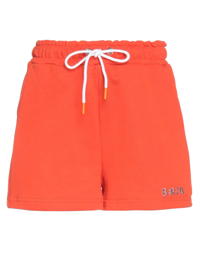 Berna Woman Shorts & Bermuda Shorts Orange Size L Cotton