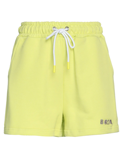 Berna Woman Shorts & Bermuda Shorts Acid Green Size L Cotton