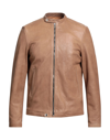 Vintage De Luxe Man Jacket Sand Size 40 Soft Leather In Beige