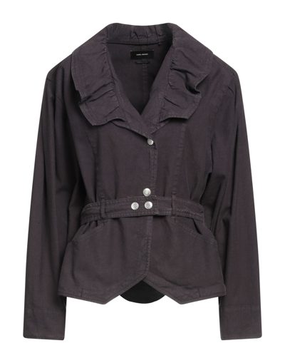 Isabel Marant Woman Jacket Dark Purple Size 4 Linen, Cotton, Elastane