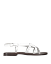 Pollini Toe Strap Sandals In White