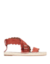 Chloé Sandals In Brick Red