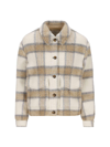 Woolrich Check-pattern Buttoned Shirt Jacket In Crema