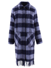 Woolrich Giacca Camicia In Misto Lana Check Blu In Blue
