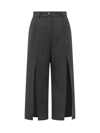 Dolce & Gabbana Gabardine Front-slit Trousers In Nero