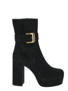 MIU MIU BLACK WEDGE ANKLE BOOTS