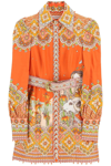 Zimmermann Kaleidoscope Aries Printed Cotton-blend Mini Dress In Rosso