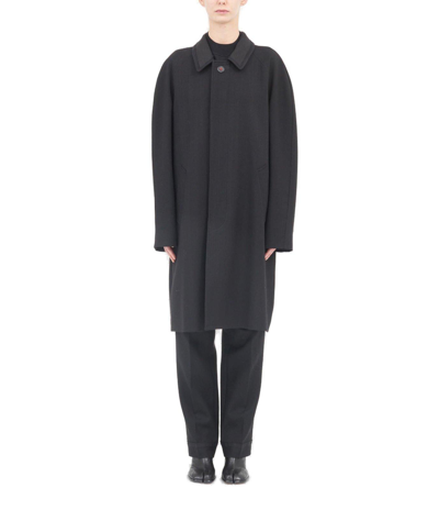 Maison Margiela Four-stitch Detail Long Coat In Schwarz