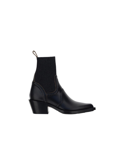 Chloé Nellie Ankle Boots In Black