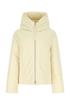 Jil Sander Recycled Polyester Cropped Down Jacket In Cream