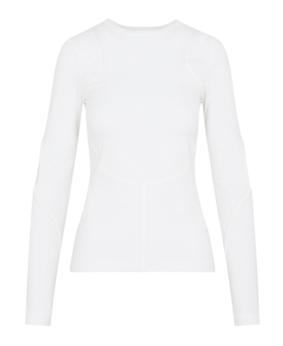 Givenchy Cut-out Long-sleeve Stretch-jersey Top In Bianco