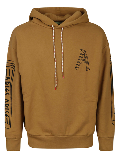 Aries Column Hoodie In Beige