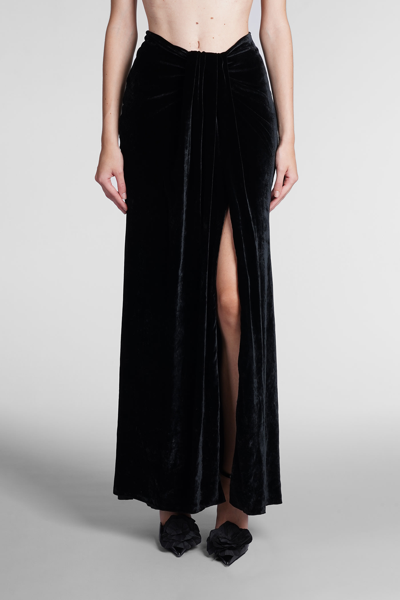 Blumarine Slit-detail Ankle-length Skirt In Black