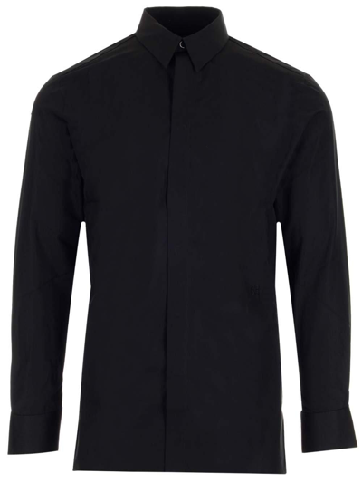 Givenchy 4g Embroidered Long-sleeved Shirt In Black