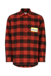 VETEMENTS EMBROIDERED FLANNEL OVERSIZE SHIRT