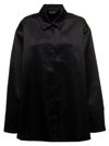 The Andamane Black Georgiana Shirtin Duchesse Satin With Oversize Fitting Woman