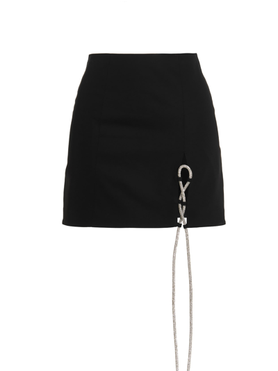 Giuseppe Di Morabito Crystal Embellished Lace-up Mini Skirt In Black