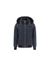 Moose Knuckles Men's Ballistic Bomber Jacket W/ Fur Trim In Blue