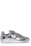 Maison Margiela Metallic Low-top Sneakers Rubber Sole In Silver