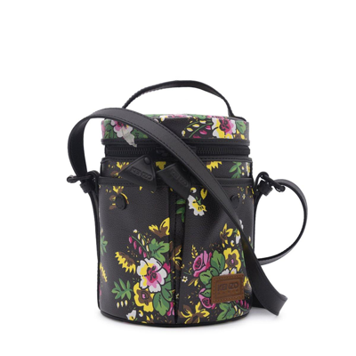 Kenzo Floral-printed Zipped Bucket Bag In Noir