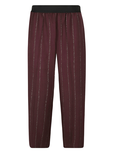 Stella Mccartney Striped Cropped Trousers In Violett