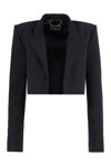 Elisabetta Franchi Cropped Tailored Blazer In Nero