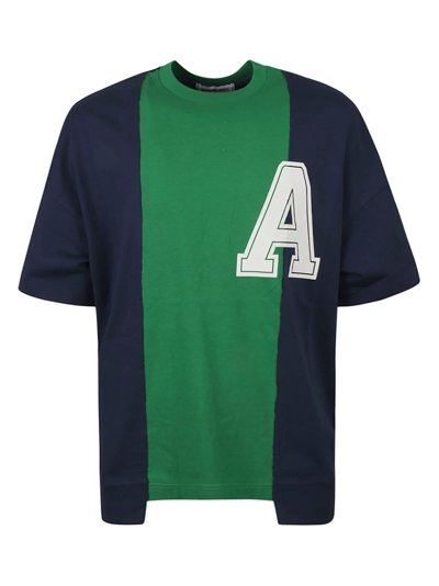 Ambush Varsity Two-tone T-shirt In China Blue Off White