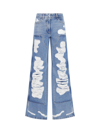 Givenchy Distressed Mid-rise Wide-leg Jeans In Light Blue