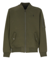 Polo Ralph Lauren Double Knit Full Zip Bomber Jacket In Olive