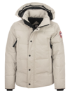 Canada Goose Wyndham Logo Hooded Down Jacket In Stone