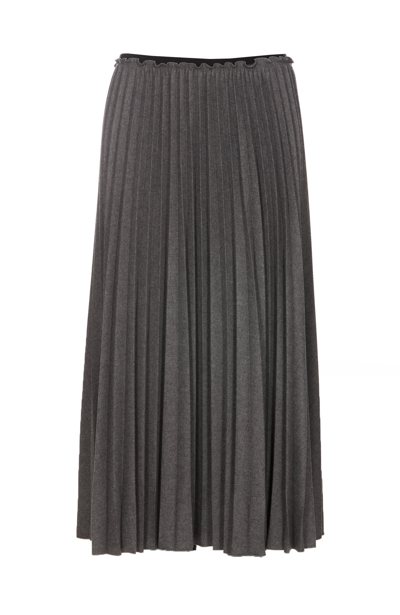Red Valentino Pleated High-waist Skirt In Grey