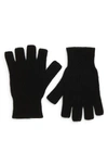 Vince Ribbed Cashmere Fingerless Gloves In Black