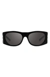 Givenchy 4g Acetate Rounded Wrap Sunglasses In Black