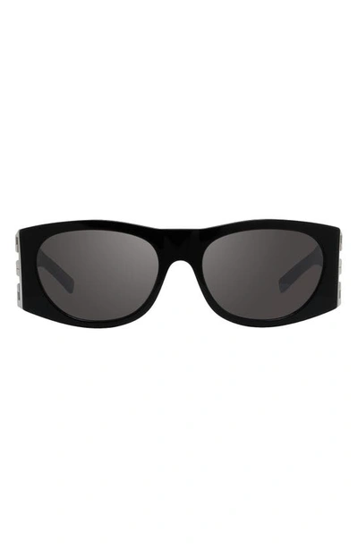 Givenchy 4g Acetate Rounded Wrap Sunglasses In Black