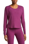 Beyond Yoga Featherweight Long Sleeve T-shirt In Aubergine-beet