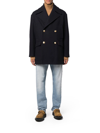 Palm Angels Palm Tree-embroidered Coat In Blue