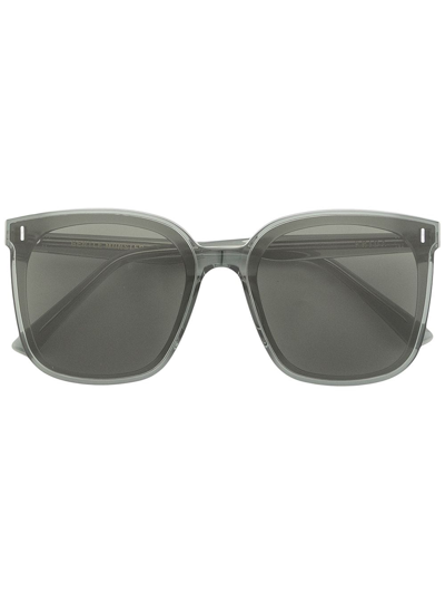 Gentle Monster Grey Frida Transparent Square Sunglasses In Black