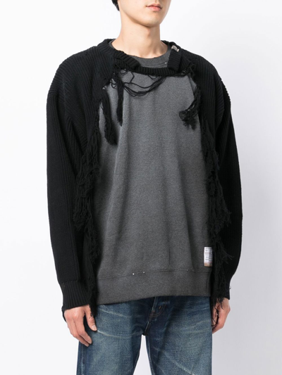 Miharayasuhiro Maison Mihara Yasuhiro Men Distressed Sweater Sweatshirt In Black