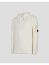 C.p. Company Chenille Cotton Hoodie Cp Company 13cmkn015a005558g 103 In White