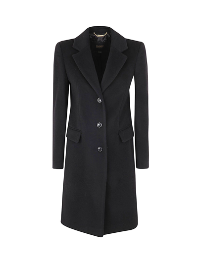 Seventy Single Breasted Coat In Nero