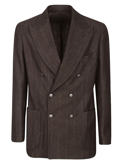 Barba Napoli Dynamic Double Breasted Jacket In Brown