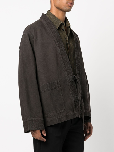 Uma Wang Men Jester Jacket In Uw906 Black/brown