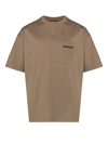 Balenciaga Classic Embroidered Logo T-shirt In Taupe / Black