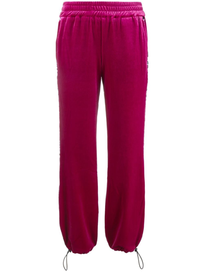 Versace Jeans Couture Logo-tape Track Pants In Rosa