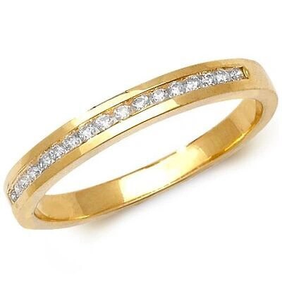 Pre-owned Eternity 0.15 Diamant Kanal Set  Ring Grössen J-q Gelbgold