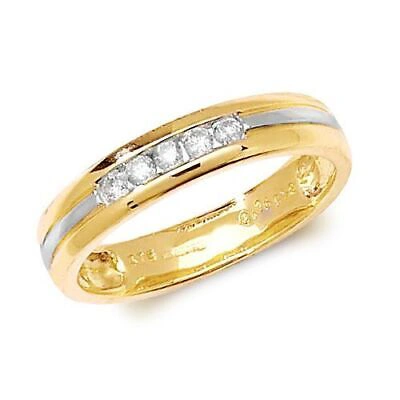 Pre-owned So 0.16ct Diamant Kanal Set Bamdring Grössen J-q Gelbgold